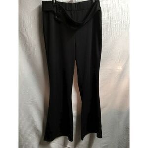 SHEIN Black Plus Size Pants w/ Sewn-On Belt & Double Button Front – 2XL